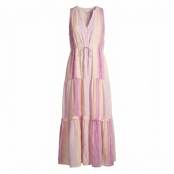 Liverpool Dresses & Skirts - Liverpool Los Angeles Lavender Multi Stripe Tiered Maxi Dress Sleeveless Women’s